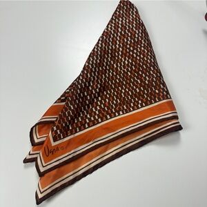 Brown and Orange Patterned Scarf